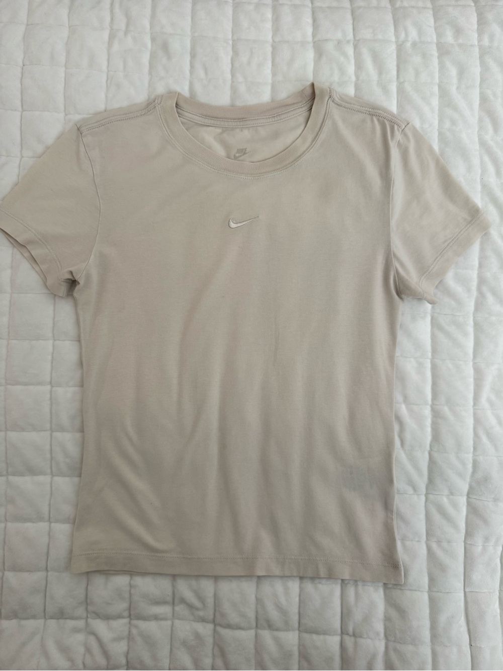 Nike Women's Short Sleeve Crew Tee in Light Beige